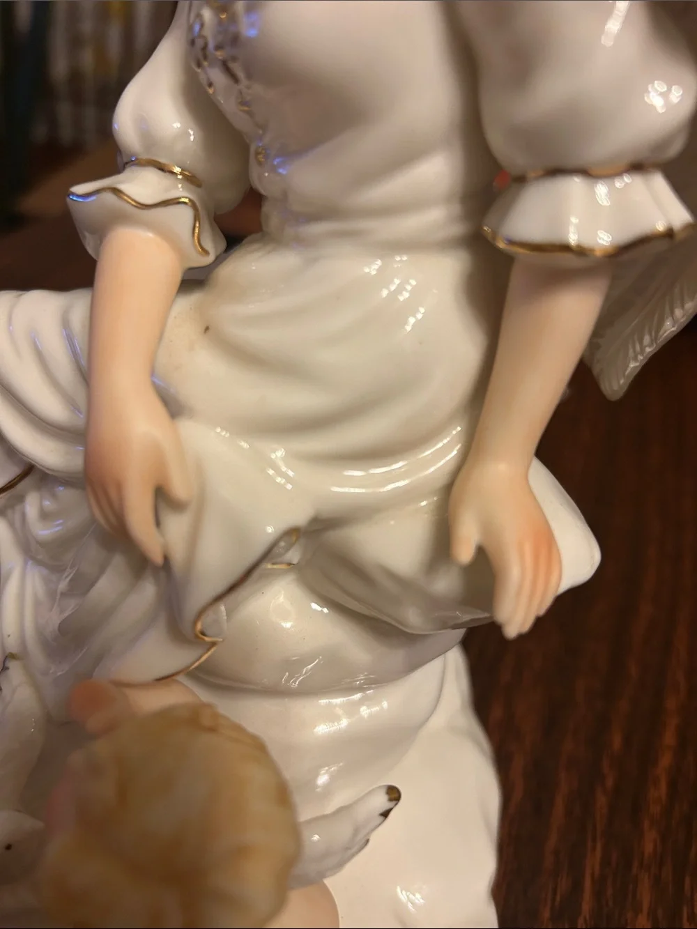 Vintage O’Well Euc Granduer Noel Angel with Cherub and dove porcelain